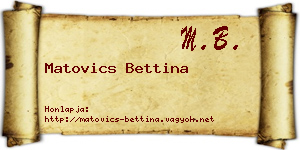 Matovics Bettina névjegykártya